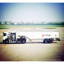 3 ejes 46000L Remolque de aviones o remolque de reabastecimiento de combustible / camión de aceite de avión / camión de combustible de transporte de combustible plano